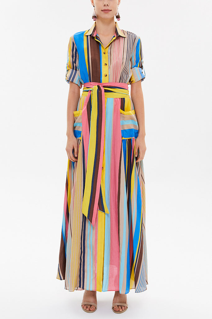 Mink Pocket and elastic maxi dress92878