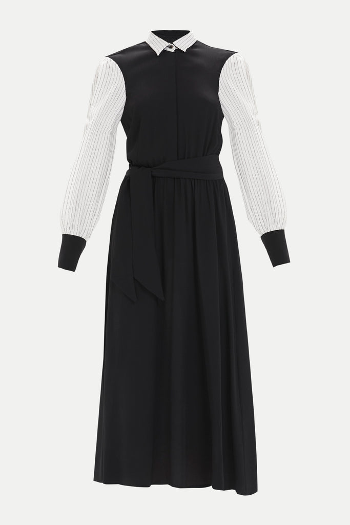 Kadın Balon Kol Lastikli Elbise Siyah 92446 M18191092446101