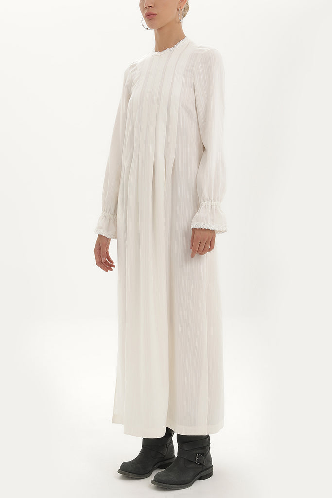 White Pilili uzun elbise 92325