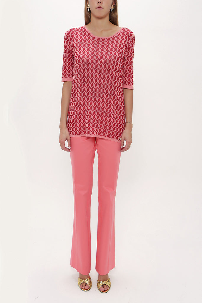 Coral Pattern knitted knitwear blouse 28650