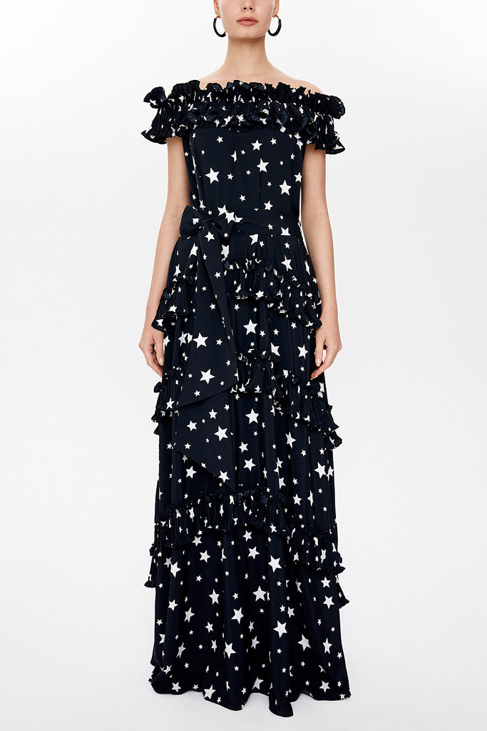 Black Off shoulder maxi dress 93127