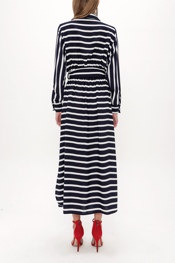 Navy Blue Pocket maxi dress 92979