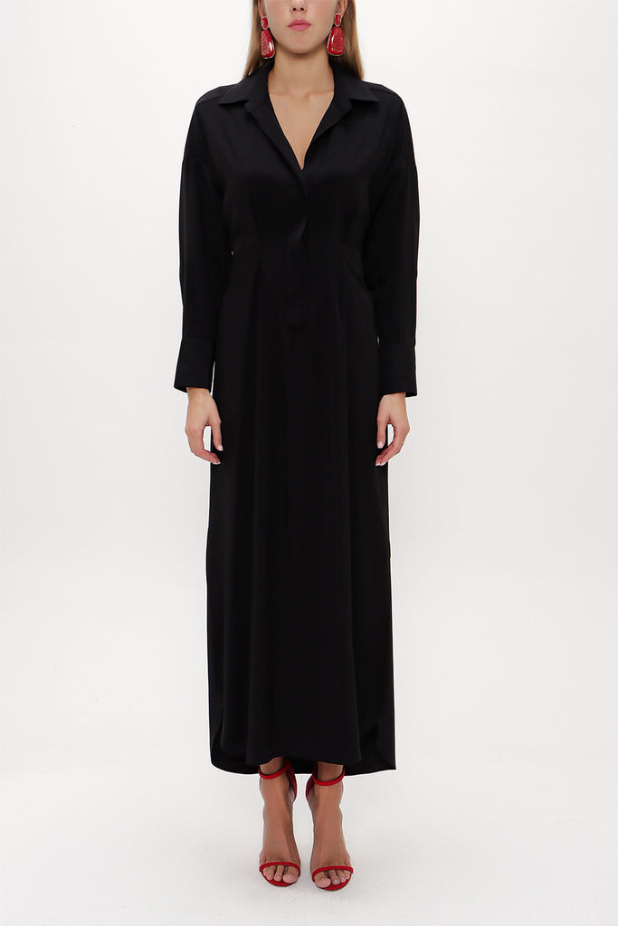 Black Slit detail maxi dress 92873