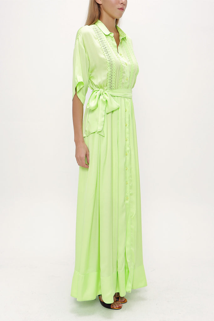 Green Laced maxi  dress 92352