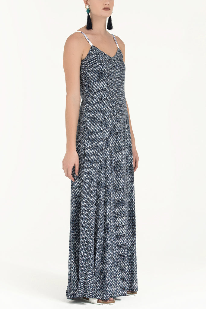 Kristal Taşlı Kolsuz Elbise Mavi 92337