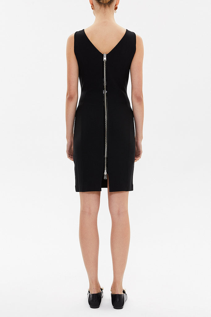 Black Sleeveless slim cut mini dress 91512