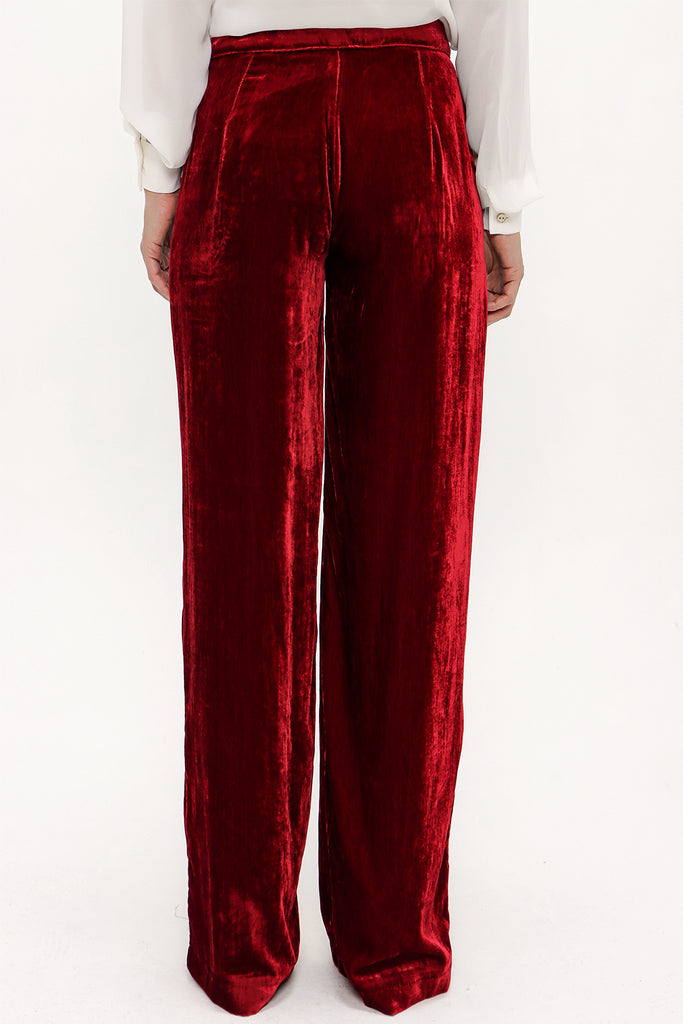 Burgundy Velvet Pants 41274