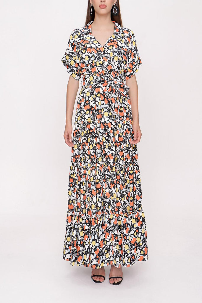 Floral Printed Pelated long dress 93961