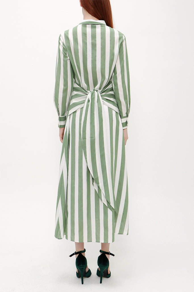 Green Tie midi dress 92889