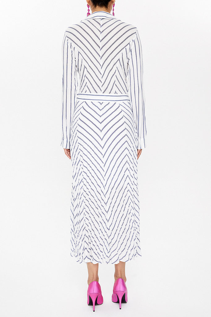 Navy Blue Crushed midi dress 92789