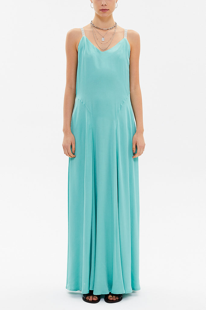Mint Crystal gems sleeveless maxi dress 92850