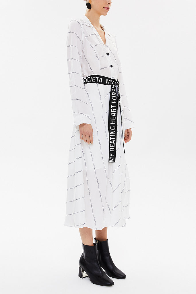 White Crushed midi dress 92789