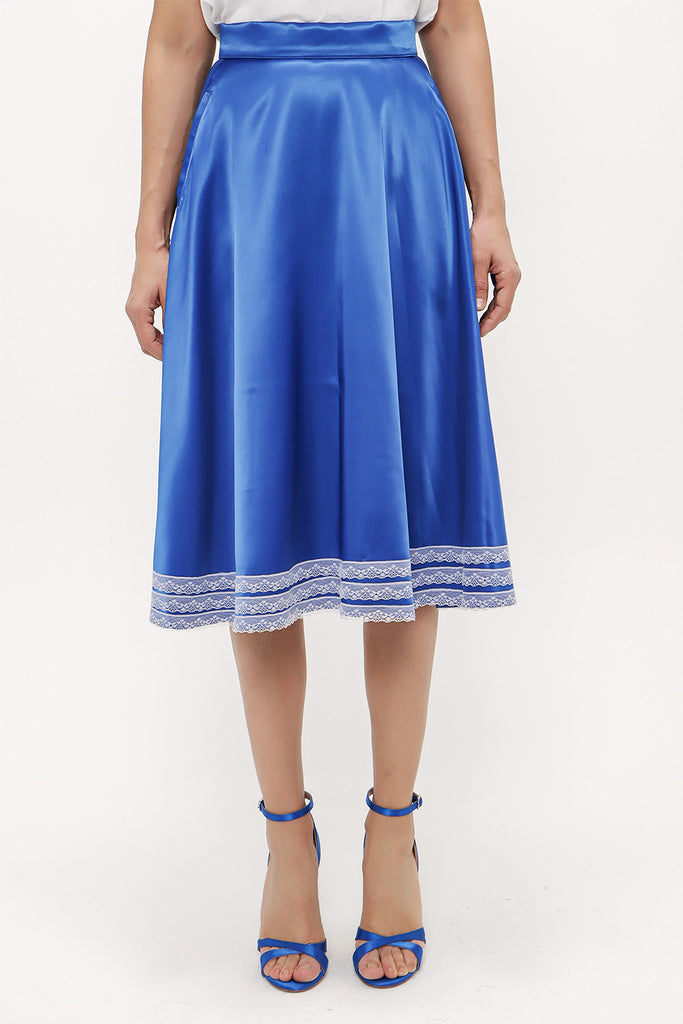 Blue Laced ruffled skirt 80963