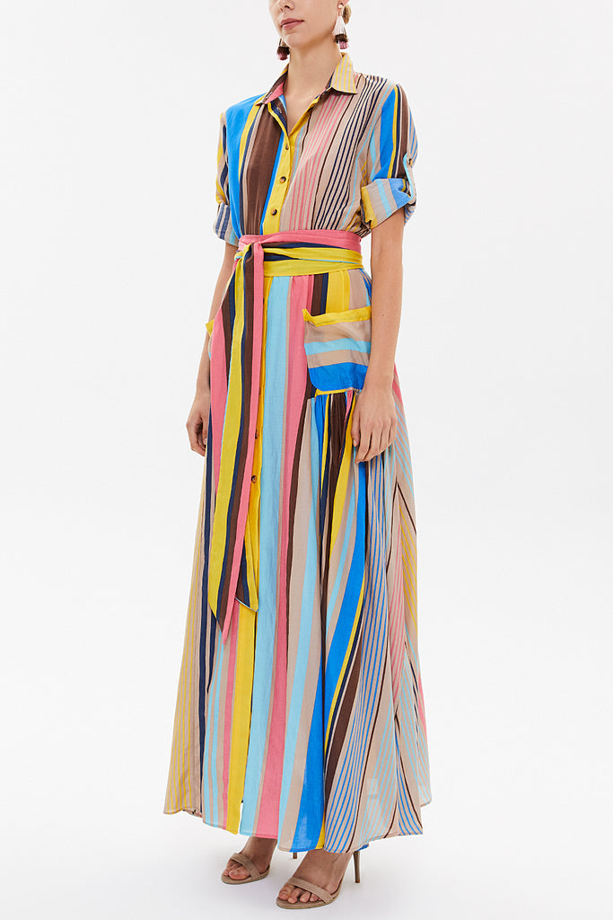 Mink Pocket and elastic maxi dress92878