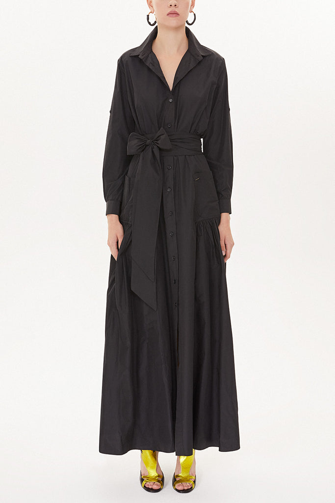 Black Pleated maxi dress  93723