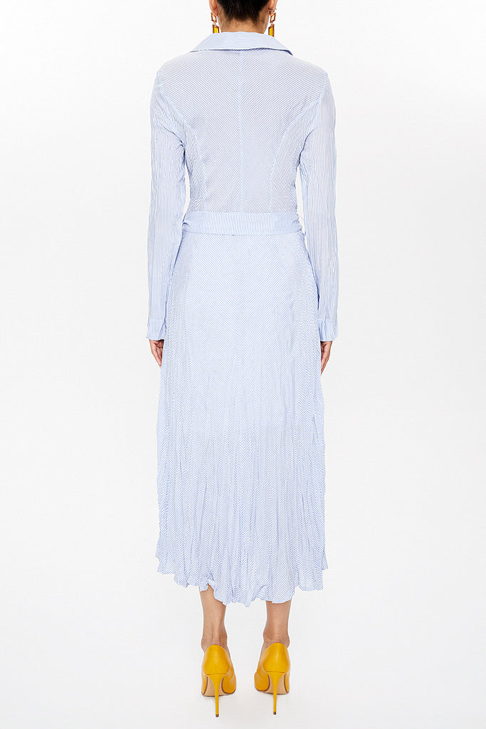 Blue Crushed midi dress 92789