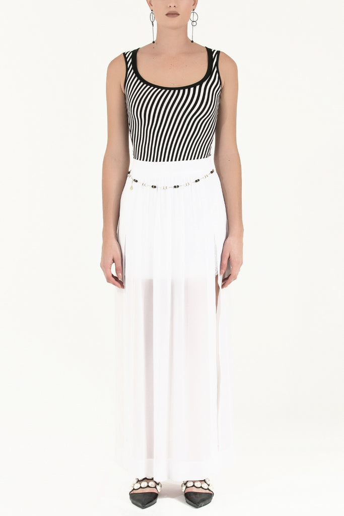 White Accessorized chiffon skirt 80495