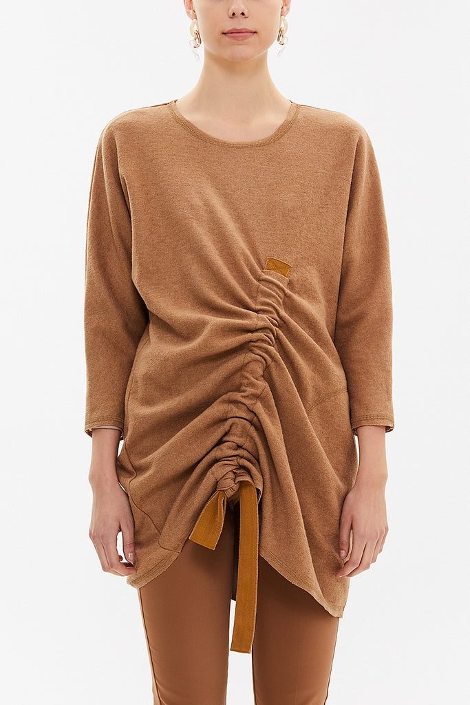 Camel Hair Gathered wool blouse 19495