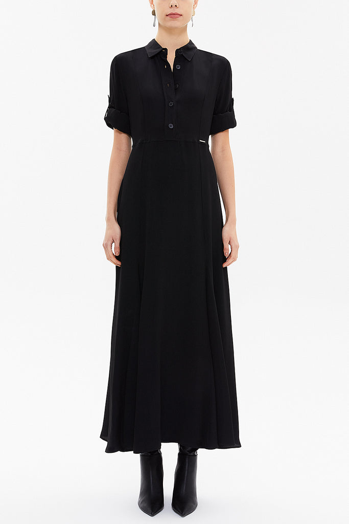 Black Elastic maxi dress 92975