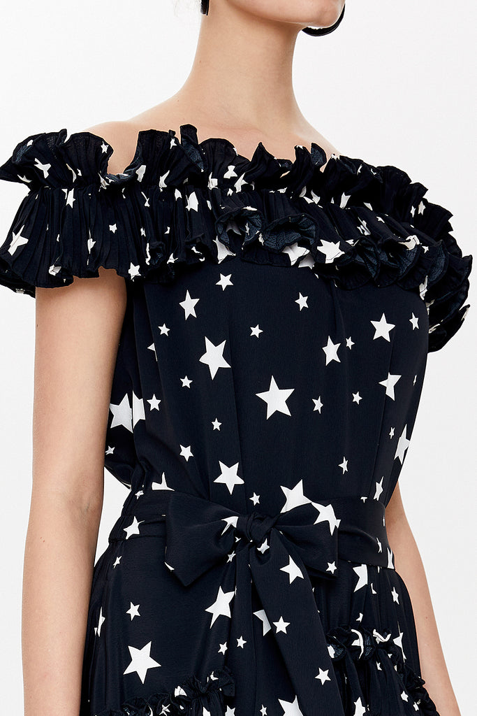 Black Off shoulder maxi dress 93127