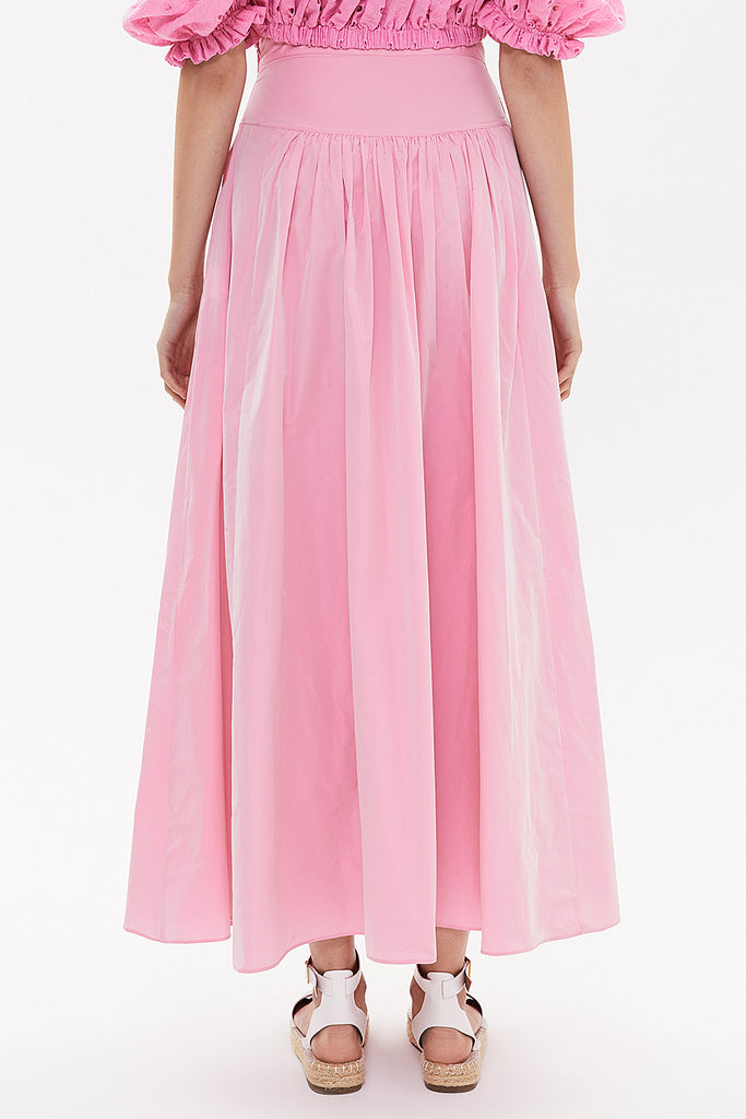 Pink Maxi Pleated skirt 81090