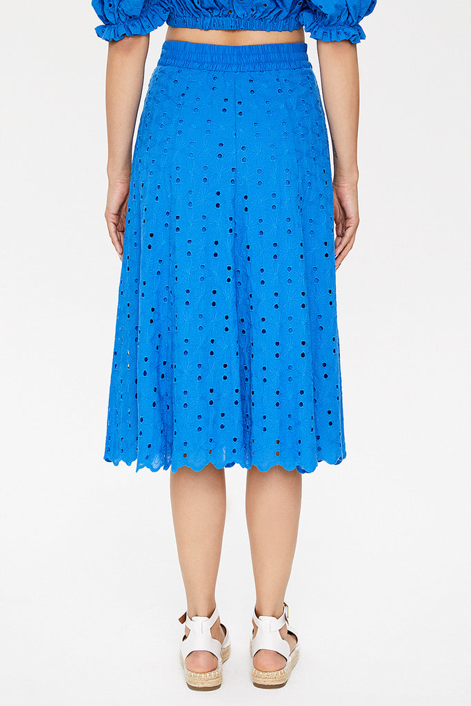 Blue Brode  and  button skirt  81054