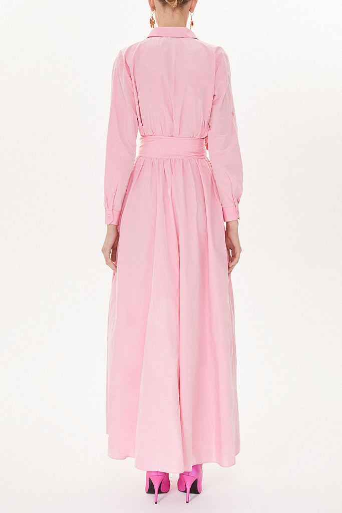 Pink Pleated maxi dress  93723