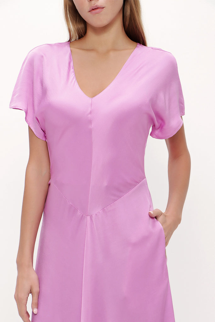 Lilac Short sleeve maxi dress 92831
