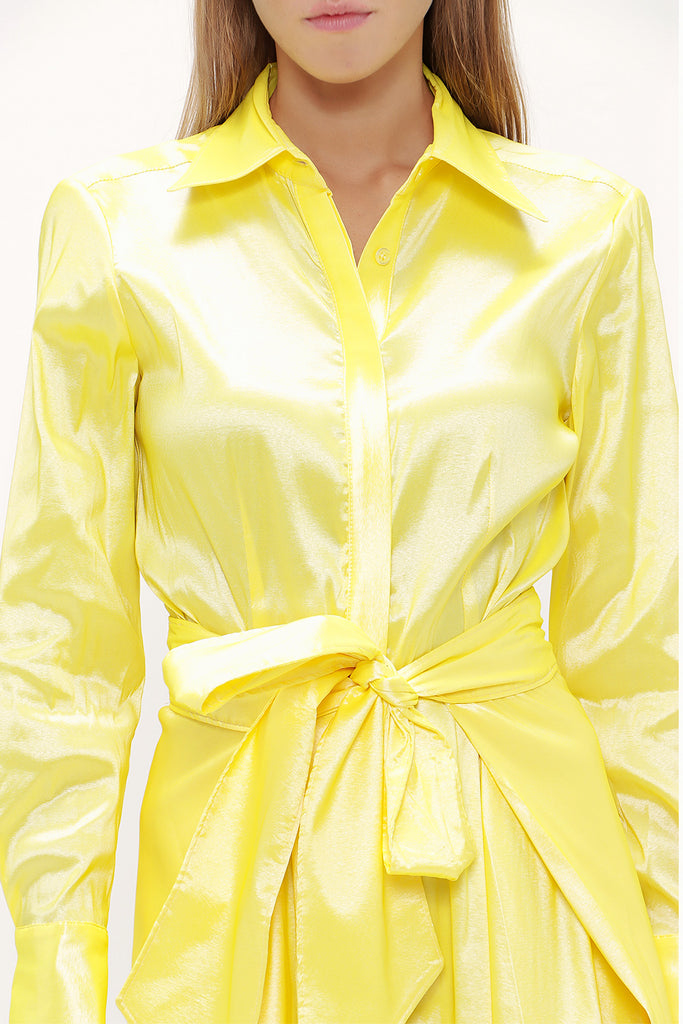 Yellow Tie-front maxi dress 92882