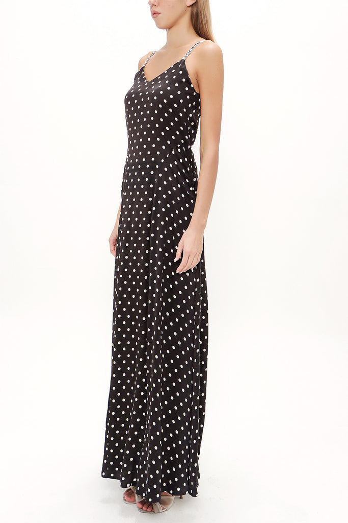 Spotted Crystal gems sleeveless maxi dress 92849