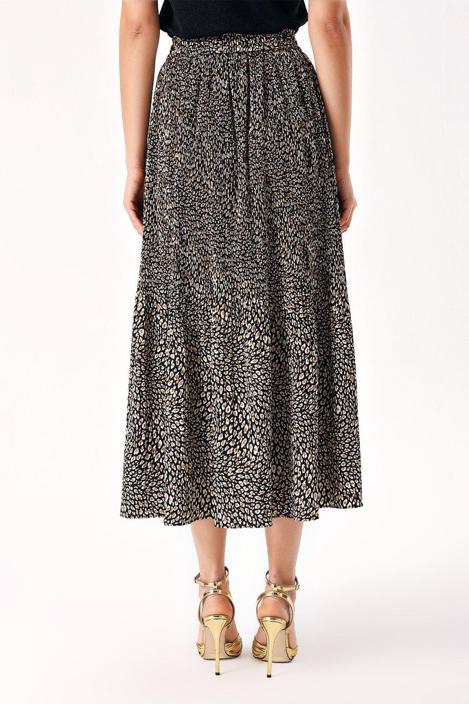 Patterned Pleated midi skirt 81275