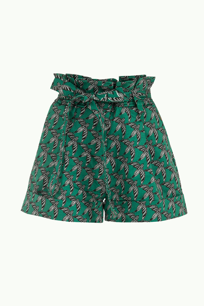 Green High waist  shorts 11095