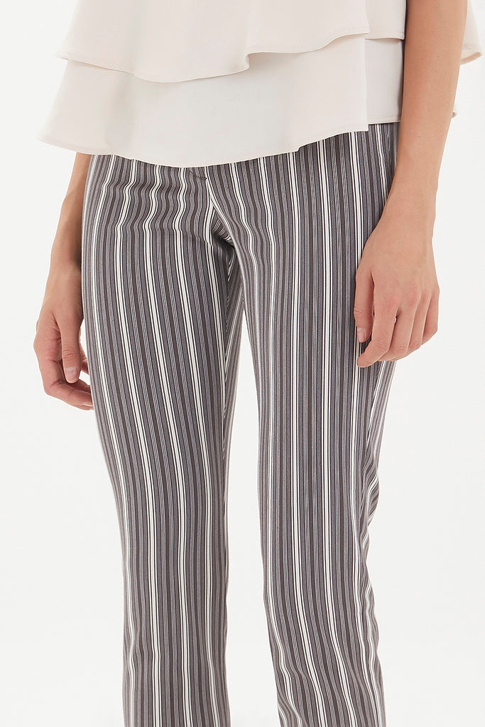 Brown Striped Slim fit pants 41163