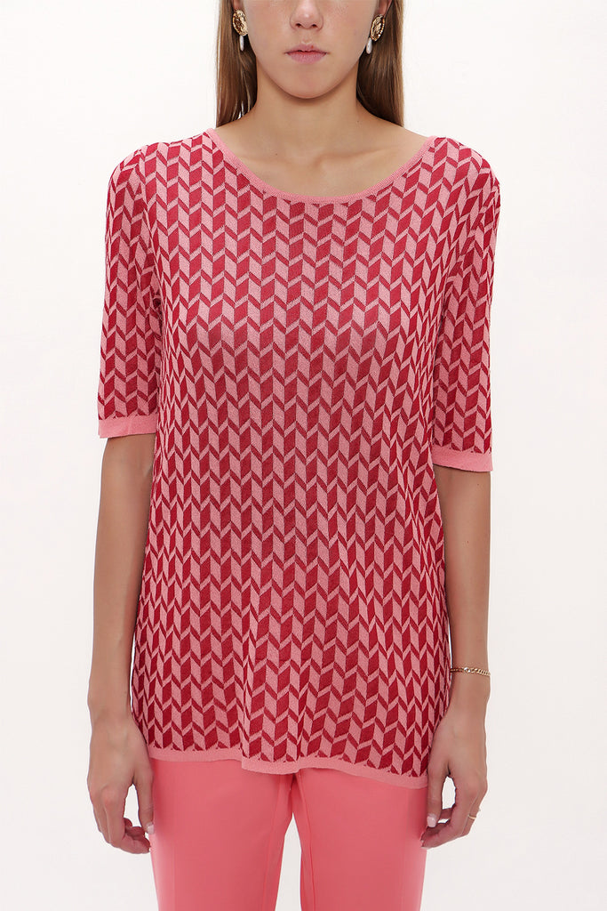 Coral Pattern knitted knitwear blouse 28650