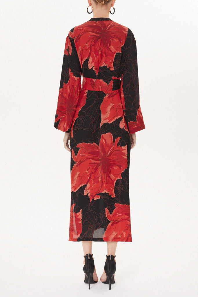 Patterned High-collar wide cut dress  93726