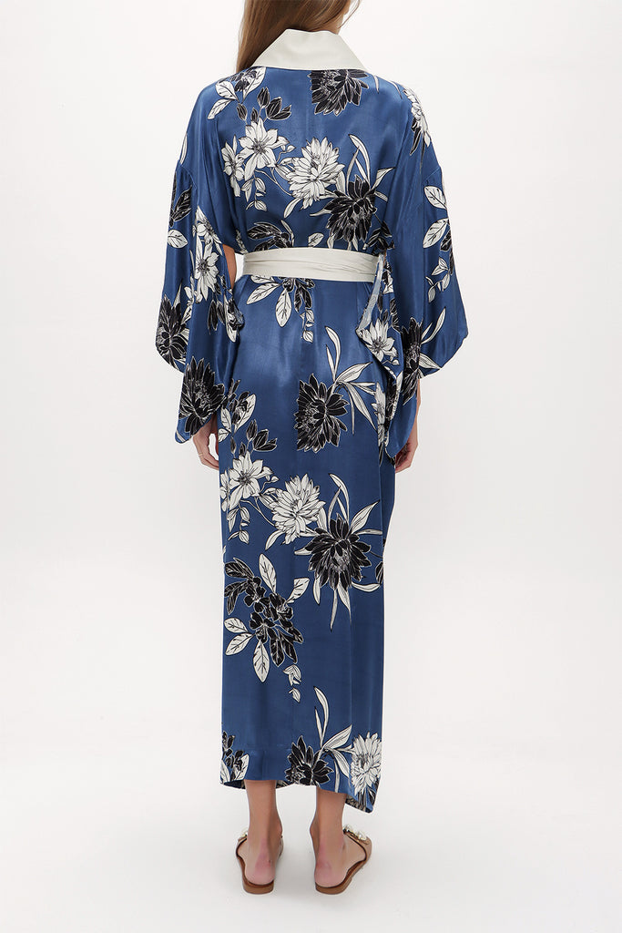 Oil Long kimono belted dress 92737