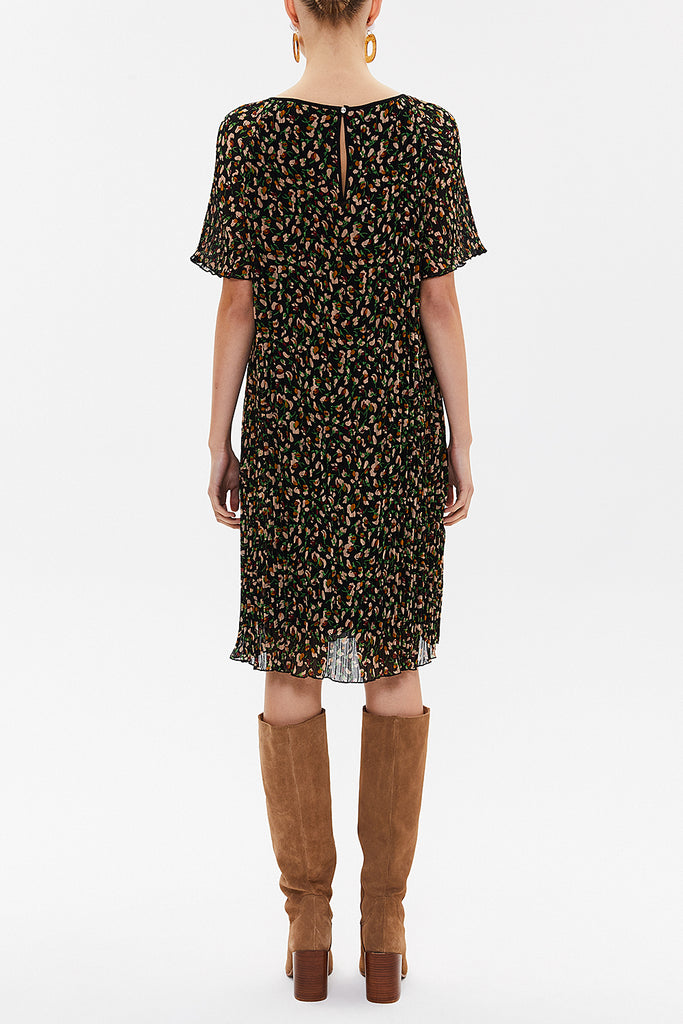 Black Pleated mini dress 92638