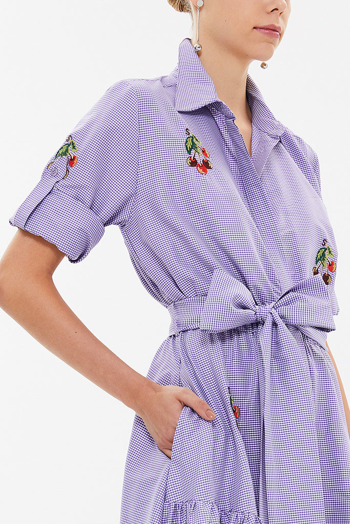 Lilac Embroidered maxi  dress 92866