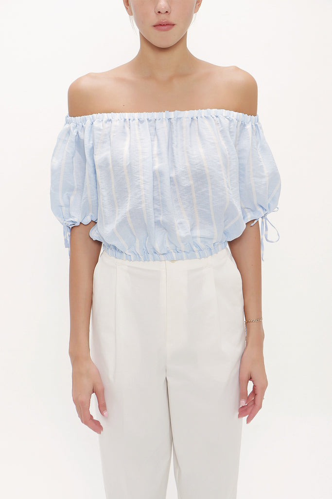 Blue Off shoulder  blouse  19628