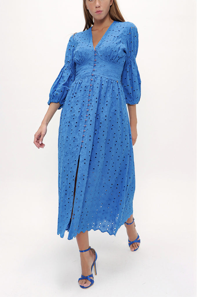 Blue Brode balloon sleeve maxi dress 92770