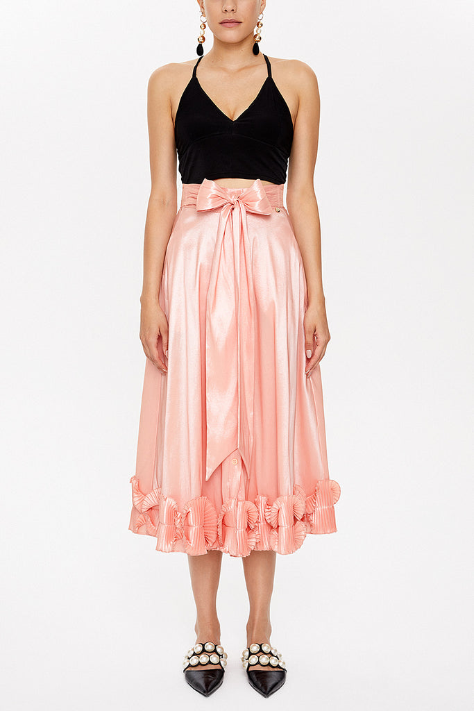 Salmon Pleated skirt 81082