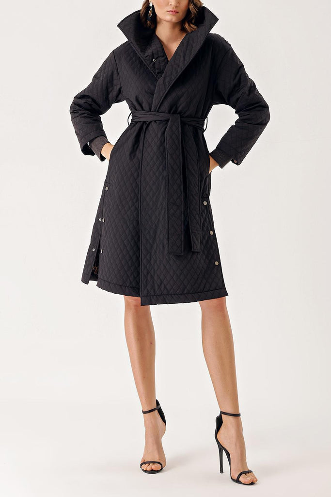 Black Quilted coat 21289