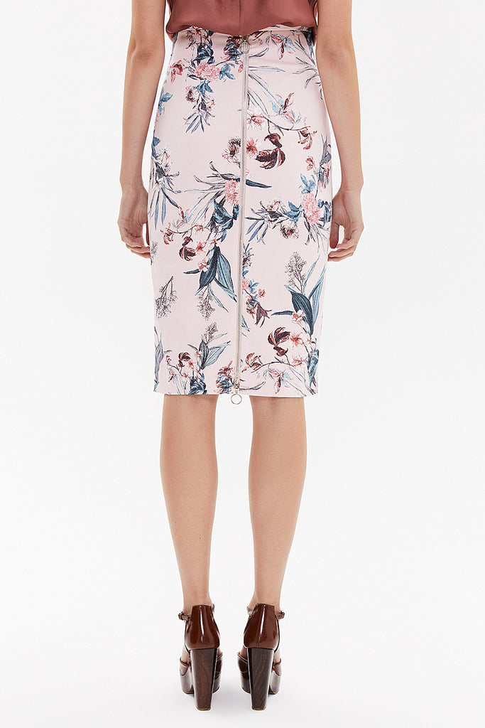 Patterned Zipped Printed Slim-fit  skirt  81015