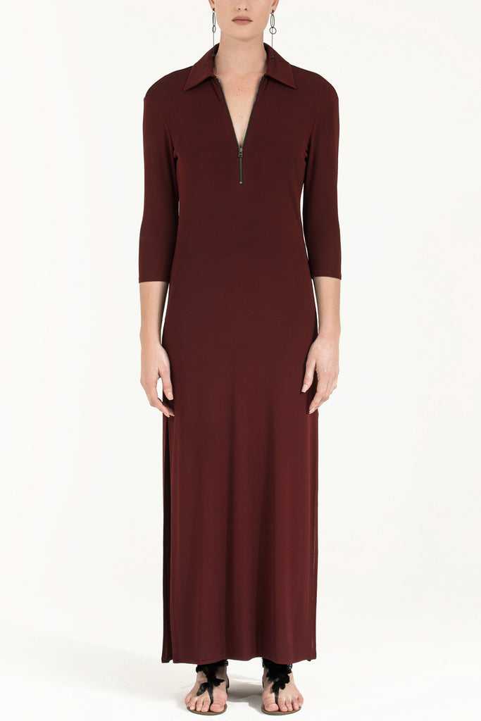 Fermuarlı Örme Uzun Elbise 91997