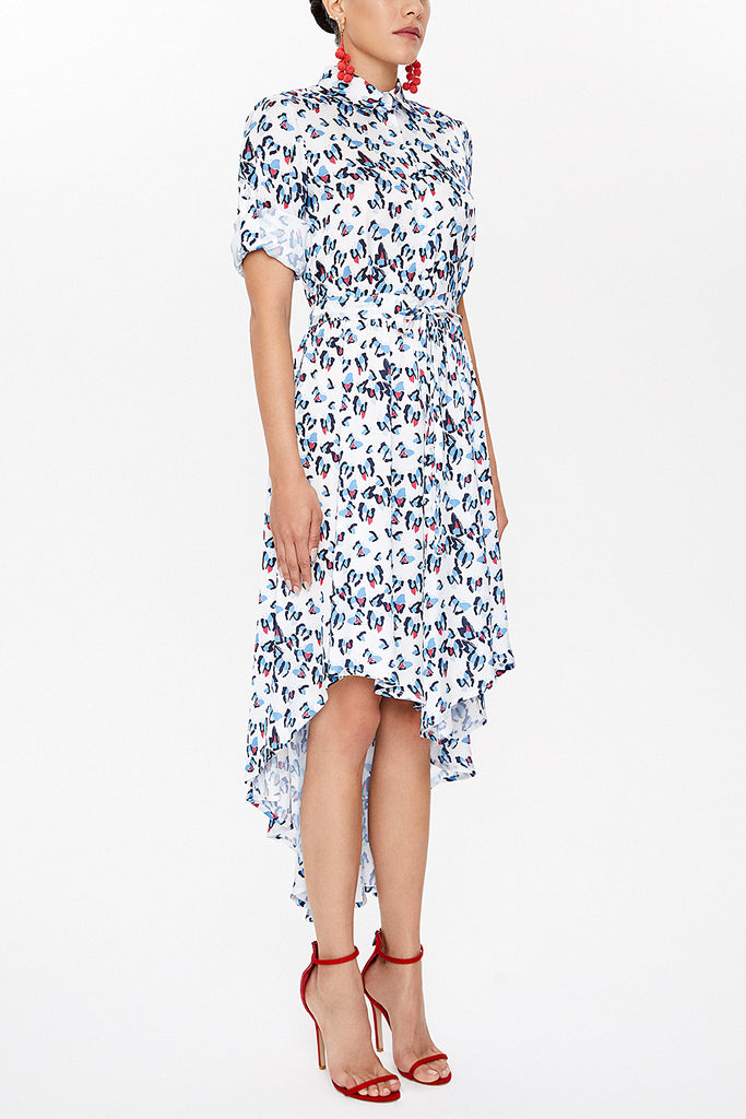 Blue Asymmetric midi dress 93117