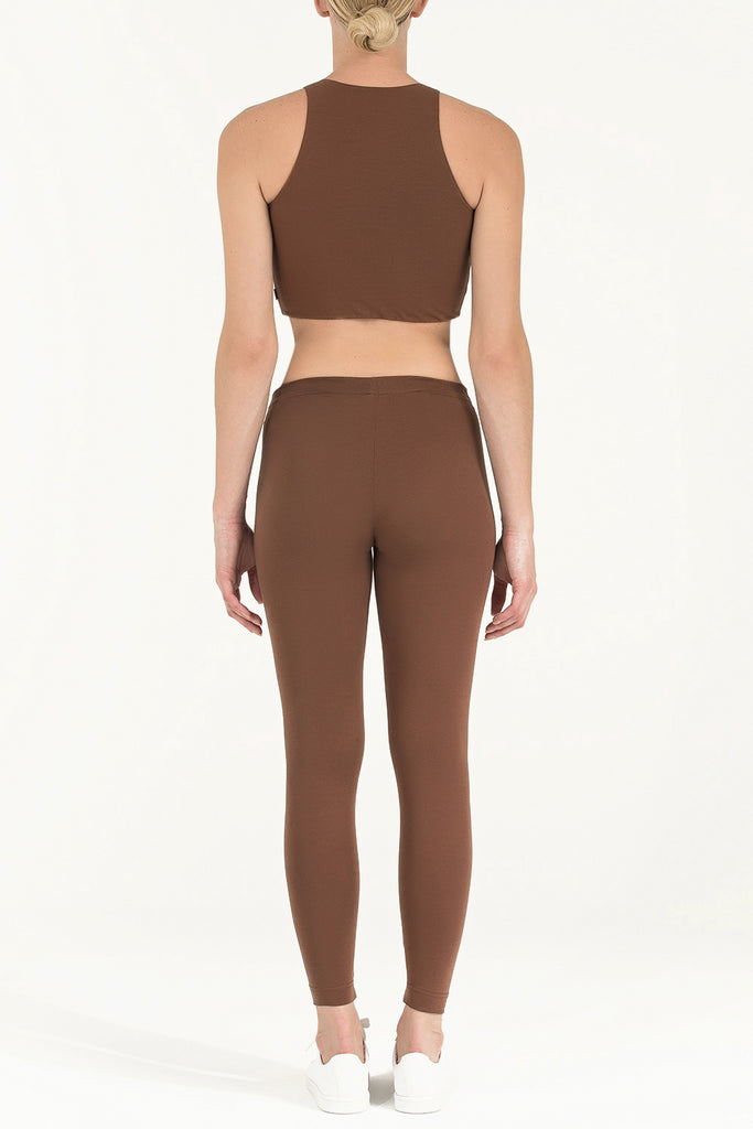 Brown Woven  leggings 41164