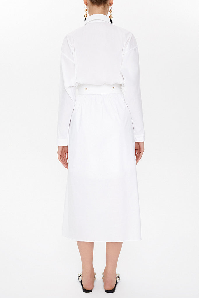 White Belted midi dress 92874