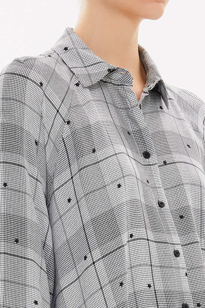 Patterned Wide cut shirt 10701