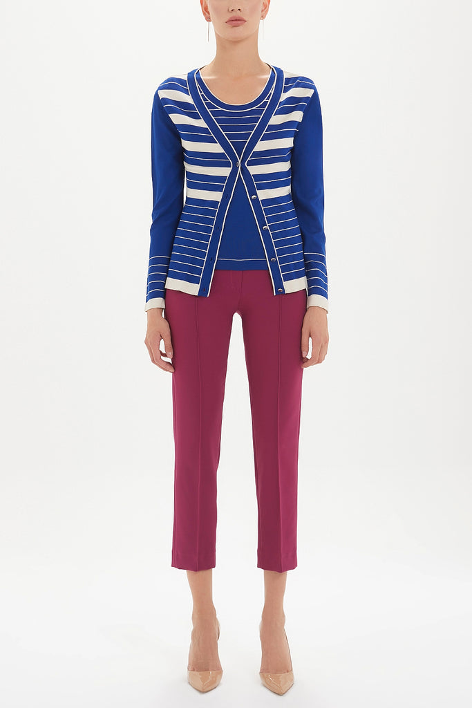 Sax Striped and buttoned knitwear suit 28515