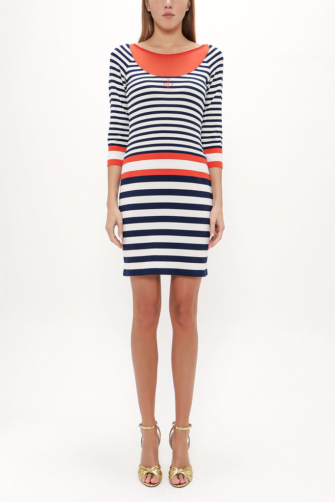 Navy Blue Knit dress 28058